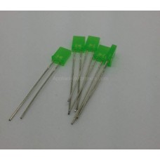 Diffused Rectangle LED - Green (package contains 5) 