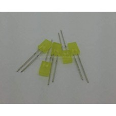 Diffused Rectangle LED - Yellow (package contains 5) 